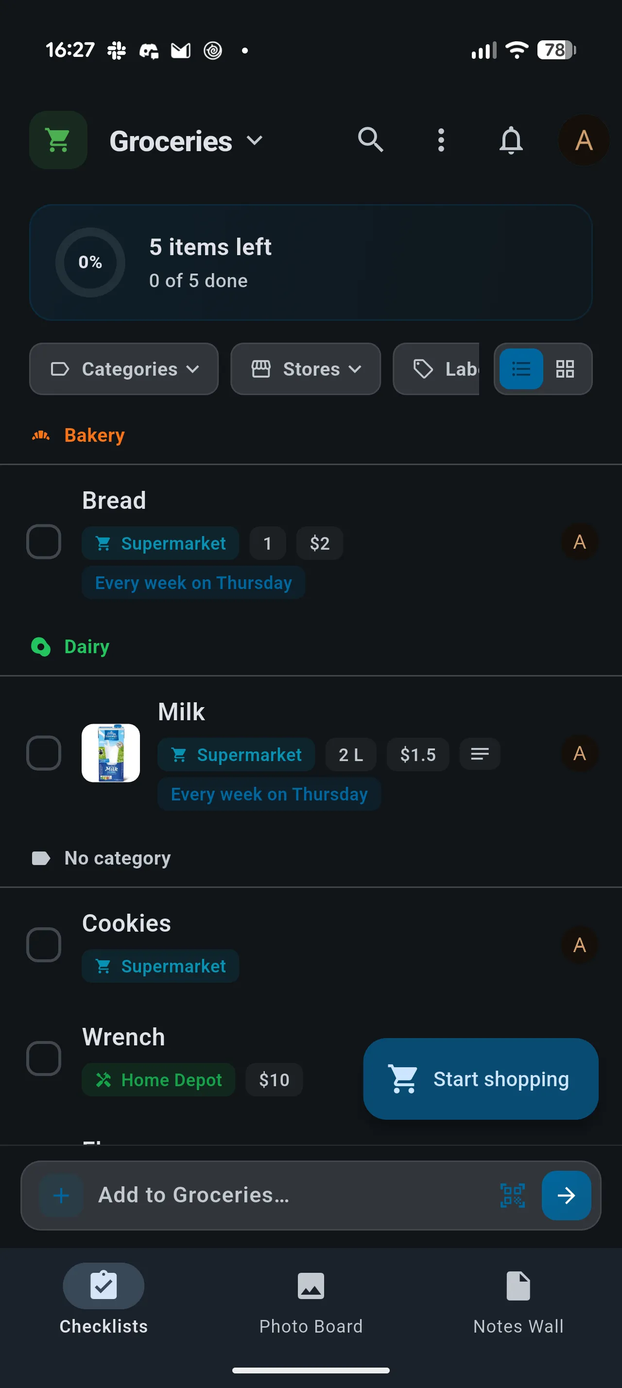 Checklists