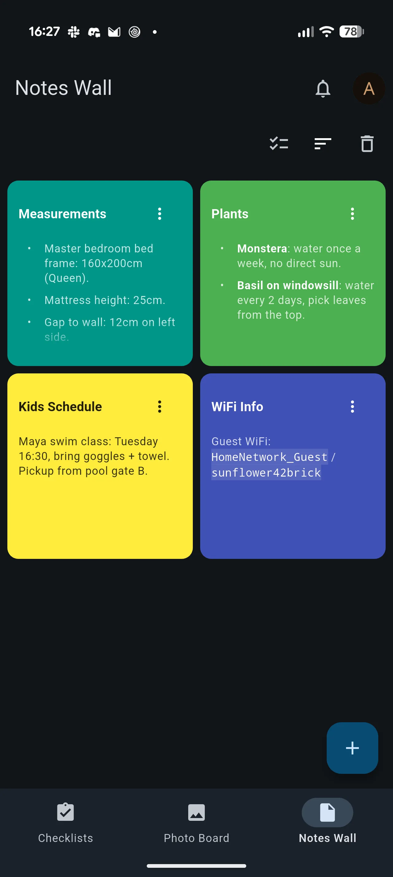 Notes Wall