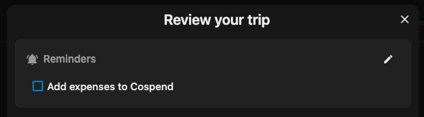 Inline reminder block surfaced while shopping, with tick-off checkboxes